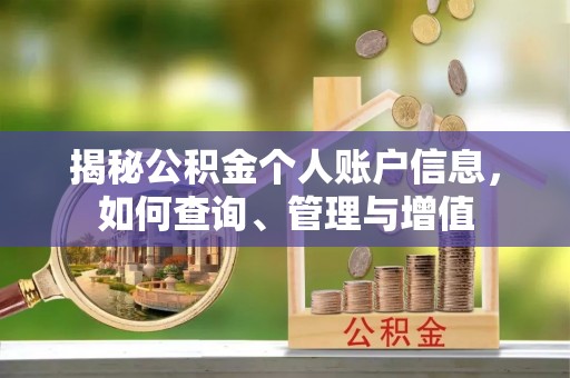 青山湖揭秘公积金个人账户信息，如何查询、管理与增值